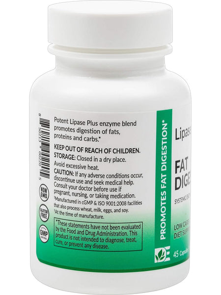 Dynamic Enzymes, Lipase Plus (Fat Digestion), 45 Vegetarian Capsules