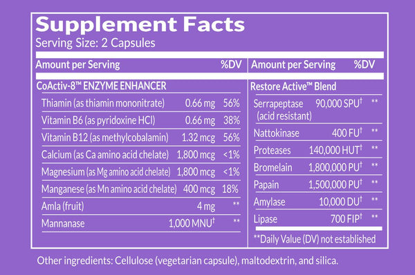 Dynamic Enzymes, Restore Activ (Joint and Muscle), 40 Vegetarian Capsules