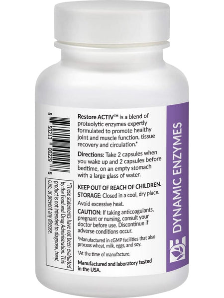 Dynamic Enzymes, Restore Activ (Joint and Muscle), 90 Vegetarian Capsules