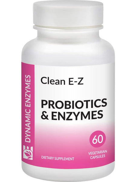 Dynamic Enzymes, Clean E-Z (Probiotics & Enzymes), 60 Vegetarian Capsules