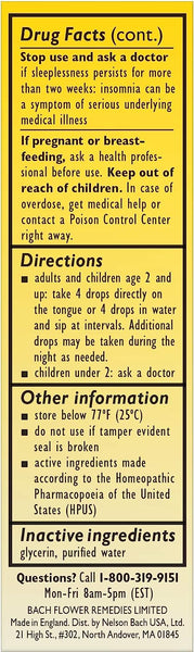 Bach Original Flower Essences, Rescue Sleep Dropper, 0.7 fl oz