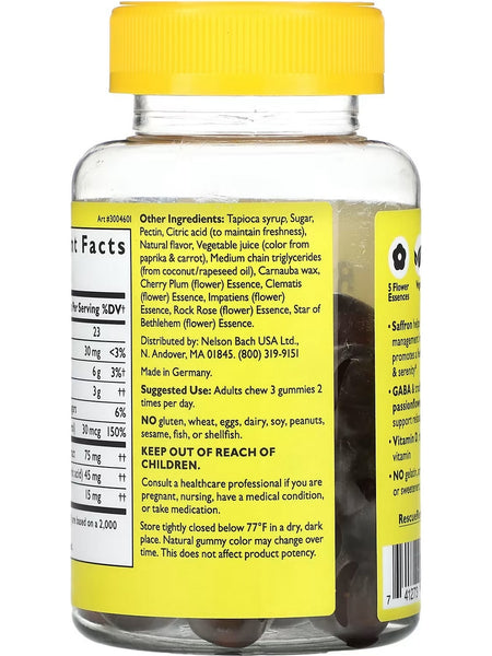 Bach Original Flower Essences, Rescue Plus, Mood and Stress Support, Orange with other natural flavors, 60 Vegan Gummies