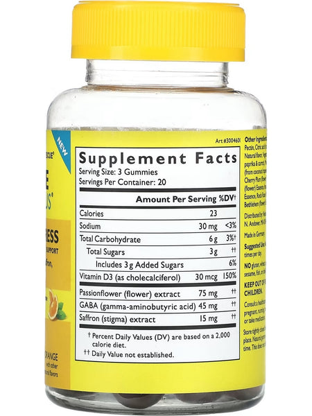 Bach Original Flower Essences, Rescue Plus, Mood and Stress Support, Orange with other natural flavors, 60 Vegan Gummies