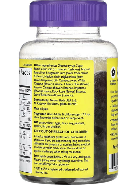 Bach Original Flower Essences, Rescue Plus, Sleep and Stress Support, Blueberry with other natural flavors, 60 Vegan Gummies