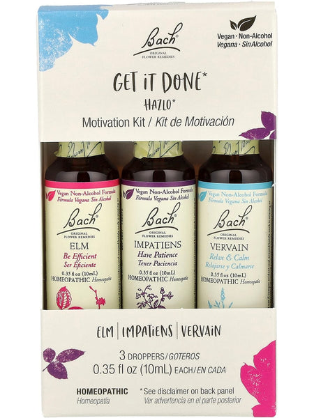 Bach Original Flower Essences, Get It Done, Motivation Kit, 3 Droppers (0.35 fl oz each)