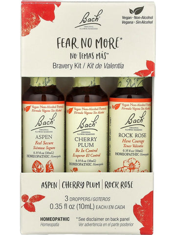 Bach Original Flower Essences, Fear No More, Bravery Kit, 3 Droppers (0.35 fl oz each)