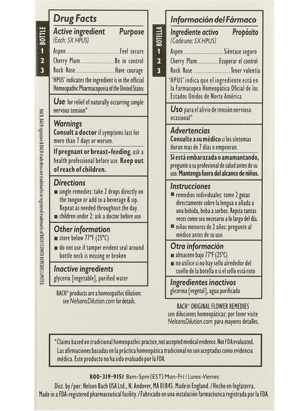 Bach Original Flower Essences, Fear No More, Bravery Kit, 3 Droppers (0.35 fl oz each)