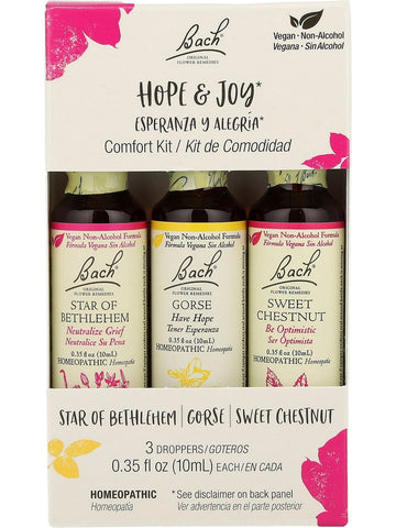 Bach Original Flower Essences, Hope and Joy, Comfort Kit, 3 Droppers (0.35 fl oz each)