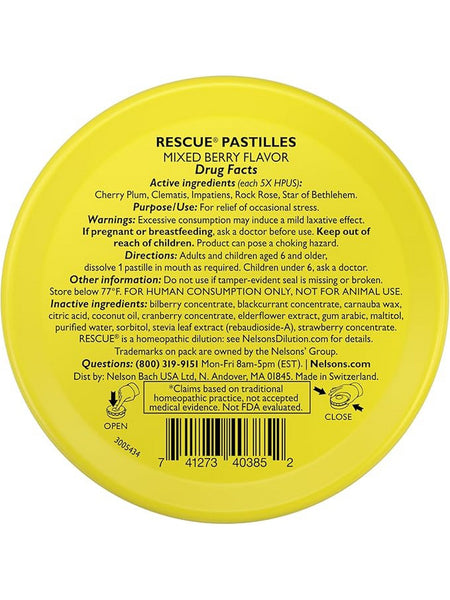 Bach Original Flower Essences, Rescue Pastilles, Mixed Berry, 1.7 oz