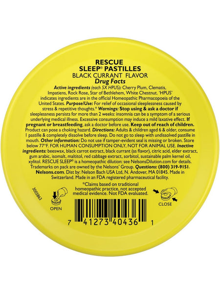 Bach Original Flower Essences, Rescue Sleep Pastilles, Black Currant, 1.7 oz