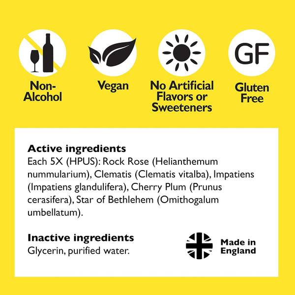 Bach Original Flower Essences, Rescue Remedy Dropper, Non-Alcohol, 20 ml