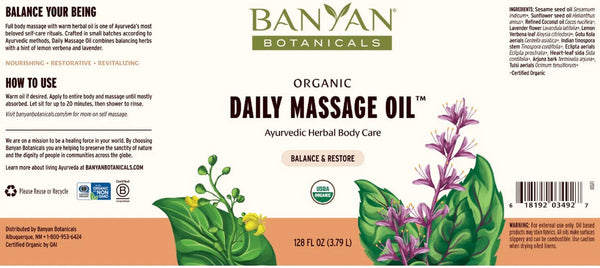 Banyan Botanicals, Daily Massage Oil, 128 fl oz