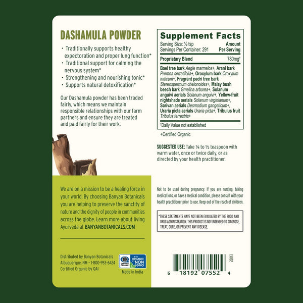 Banyan Botanicals, Dashamula Powder, 1/2 lb