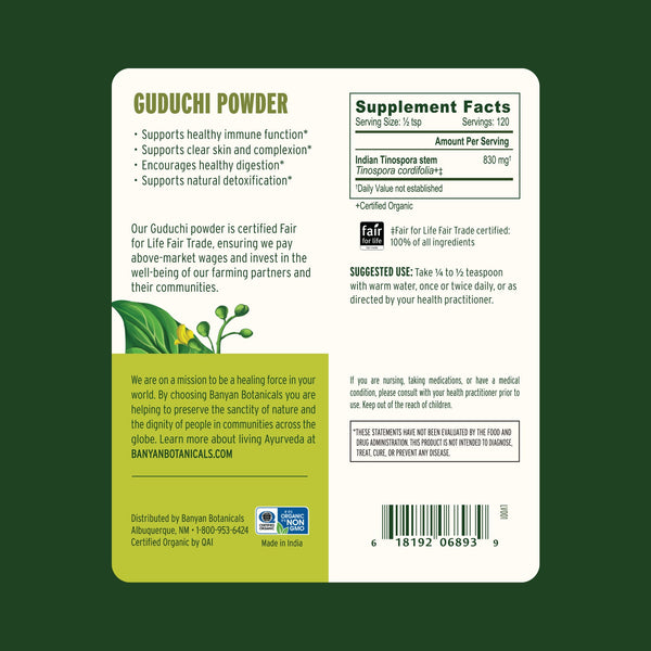 Banyan Botanicals, Guduchi Powder, 3.5 oz
