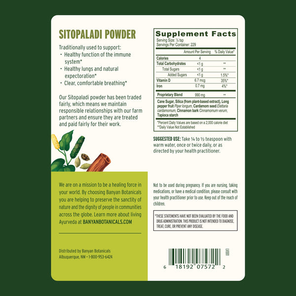 Banyan Botanicals, Sitopaladi Powder, 1/2 lb