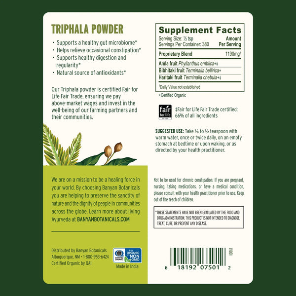 Banyan Botanicals, Triphala Powder, 1/2 lb