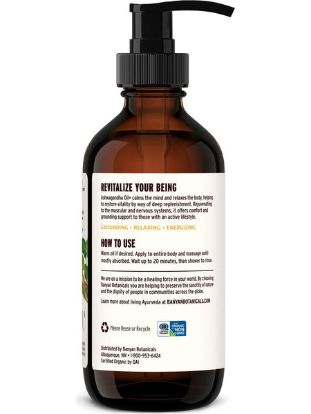 Banyan Botanicals, Ashwagandha Oil+, 8 fl oz