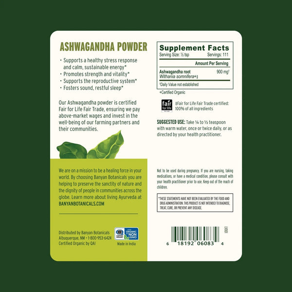 Banyan Botanicals, Ashwagandha Powder, 3.5 oz