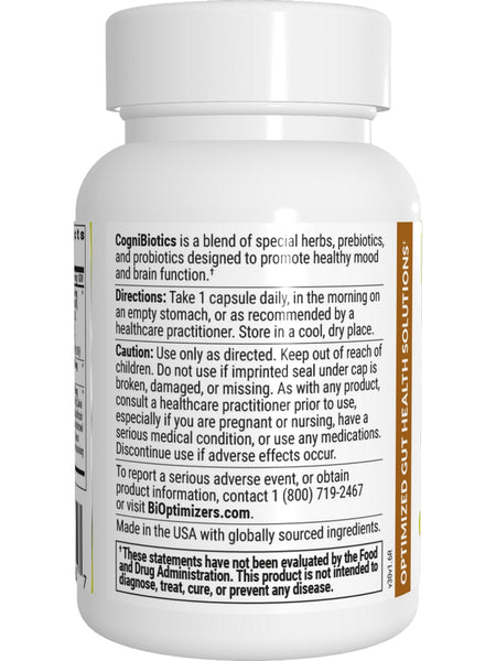BIOptimizers, CogniBiotics, 30 Veggie Caps