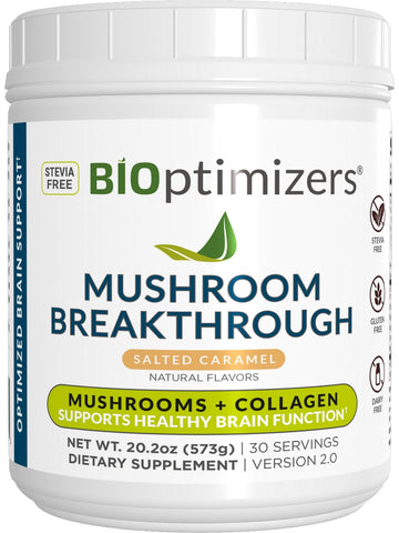 BIOptimizers, Mushroom Breakthrough, Salted Caramel 30 Servings, 20.2 oz