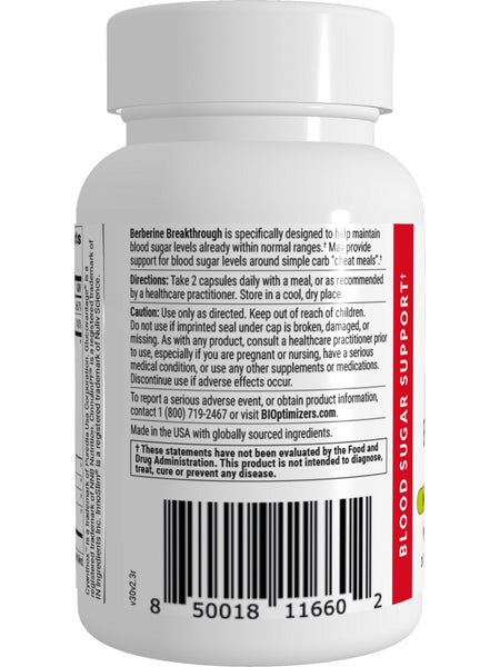 BIOptimizers, Berberine Breakthrough, 30 Veggie Caps