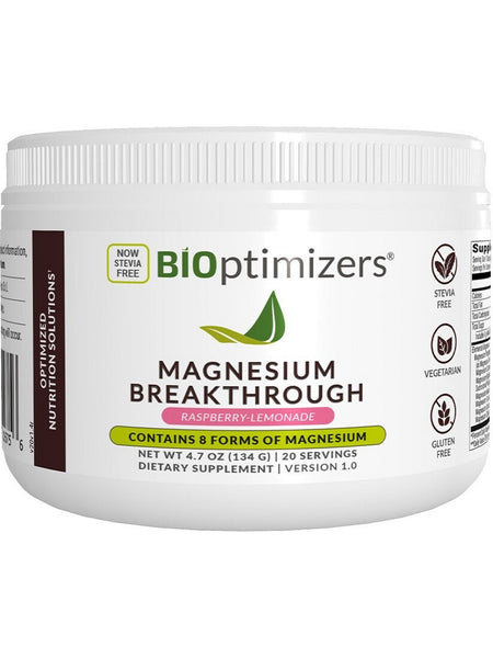 BIOptimizers, Magnesium Breakthrough, Raspberry-Lemonade, 4.7 oz