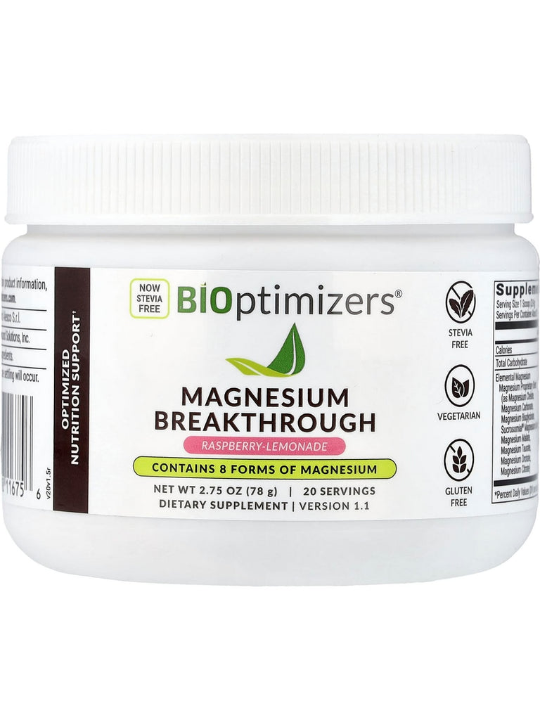 BIOptimizers, Magnesium Breakthrough, Raspberry-Lemonade, 2.75 oz