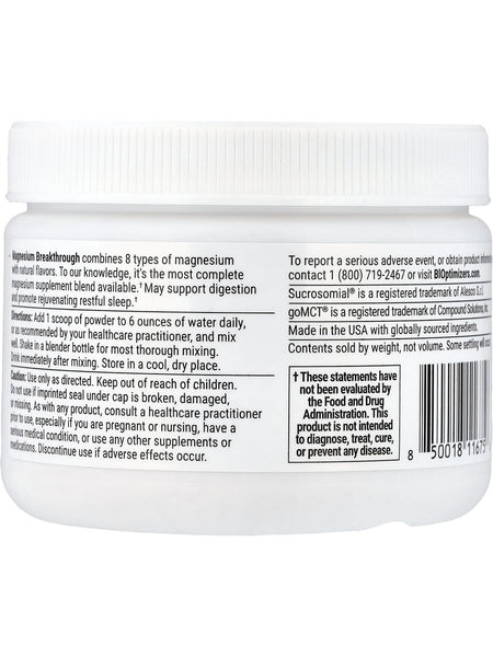 BIOptimizers, Magnesium Breakthrough, Raspberry-Lemonade, 2.75 oz