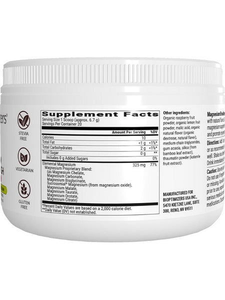 BIOptimizers, Magnesium Breakthrough, Raspberry-Lemonade, 4.7 oz