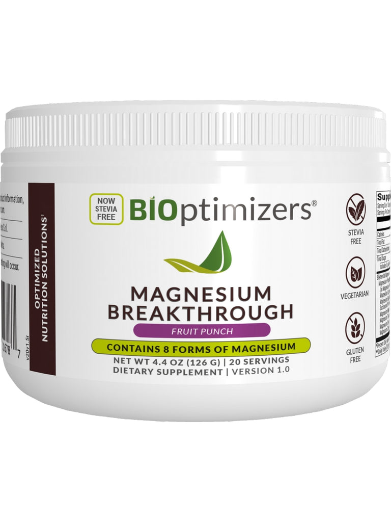 BIOptimizers, Magnesium Breakthrough Powder, Organic Fruit Punch 20 Servings, 4.4 oz