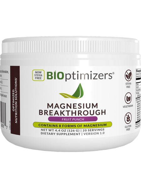 BIOptimizers, Magnesium Breakthrough Powder, Organic Fruit Punch 20 Servings, 4.4 oz