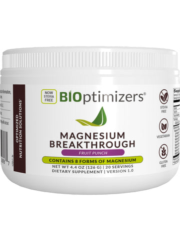 BIOptimizers, Magnesium Breakthrough Powder, Organic Fruit Punch 20 Servings, 4.4 oz