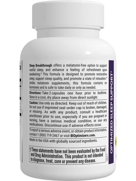 BIOptimizers, Sleep Breakthrough Capsules, 60 Veggie Caps