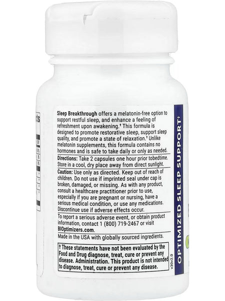 BIOptimizers, Sleep Breakthrough, 30 Veggie Capsules