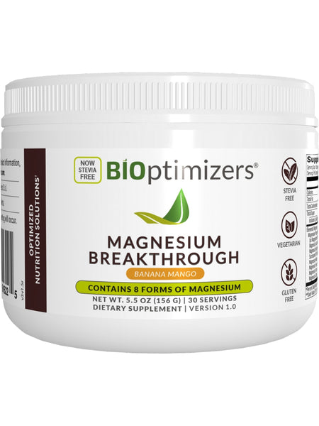 BIOptimizers, Magnesium Breakthrough Drink, Banana Mango, 30 Servings, 5.5 oz