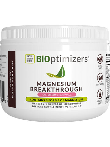 BIOptimizers, Magnesium Breakthrough Powder, Raspberry Lemonade, 30 Servings, 7.1 oz