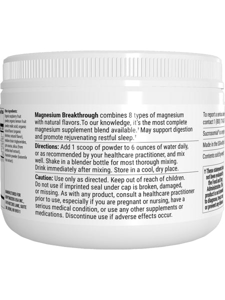 BIOptimizers, Magnesium Breakthrough Powder, Raspberry Lemonade, 30 Servings, 7.1 oz