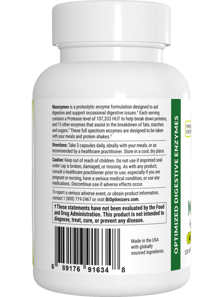 BIOptimizers, MassZymes, 120 Veggie Caps