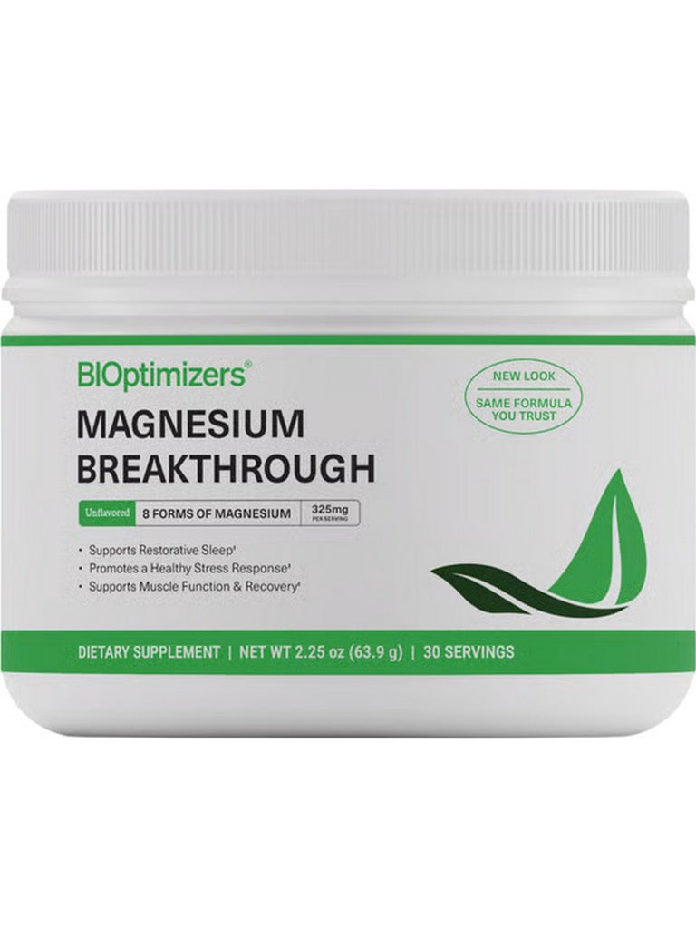 BIOptimizers, Magnesium Breakthrough Powder, Unflavored, 2.25 oz