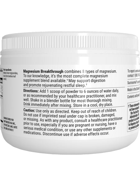 BIOptimizers, Magnesium Breakthrough Powder, Unflavored, 30 Servings, 4.1 oz