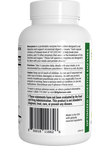 BIOptimizers, MassZymes, 250 Veggie Caps