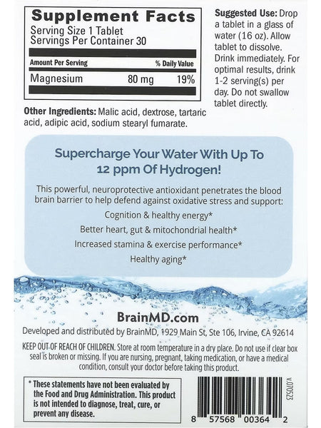 BrainMD, H2 Boost Molecular Hydrogen, 30 Tablets