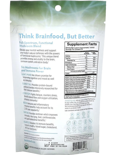 BrainMD, Smart Mushrooms, 90 g