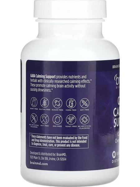 BrainMD, GABA Calming Support, 90 Vegan Capsules