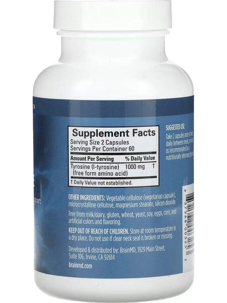 BrainMD, Tyrosine, 120 Capsules