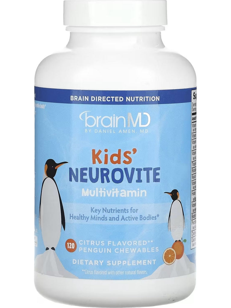 BrainMD, Kids' Neurovite Multivitamin, Citrus, 120 Penguin Chewables