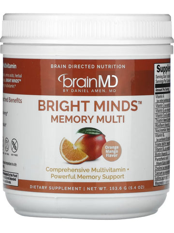 BrainMD, Bright Minds Memory Multi, Orange Mango, 153.6 g