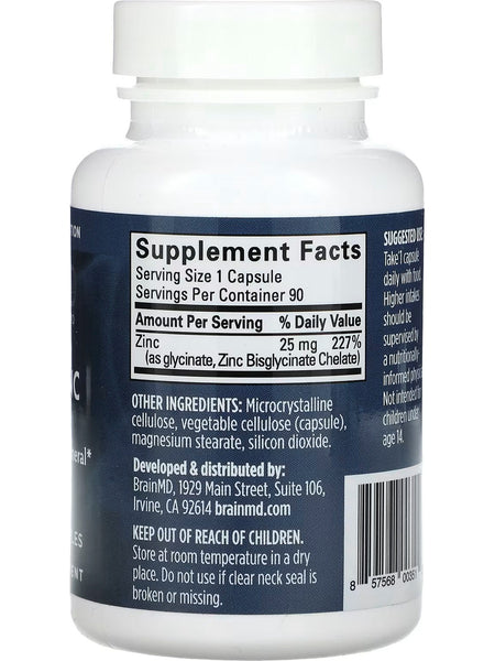 BrainMD, NeuroZinc, 90 Vegan Capsules