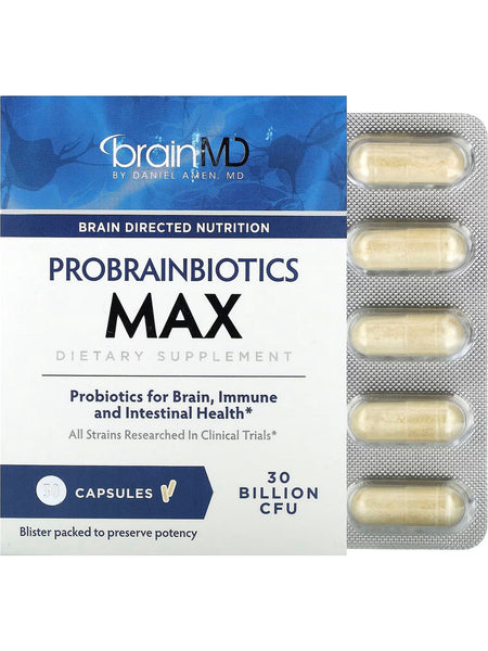 BrainMD, ProBrainBiotics Max, 30 Capsules
