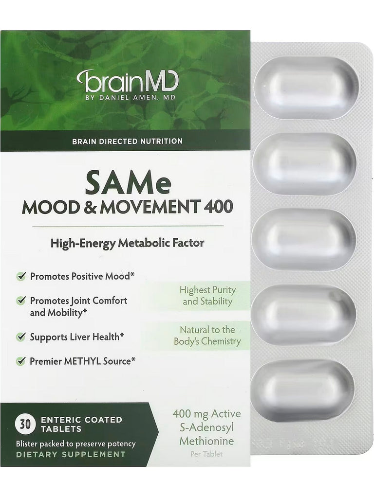 BrainMD, SAMe Mood & Movement 400, 30 Enteric Coated tablets